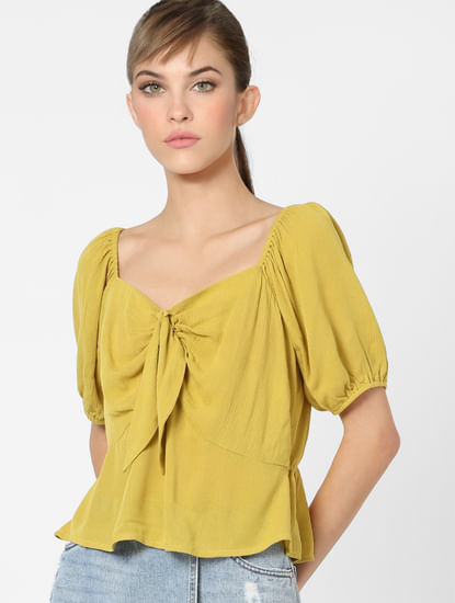 Yellow Bow Detail Top
