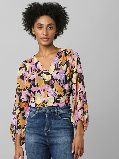 Multi-Colour Abstract Print Top