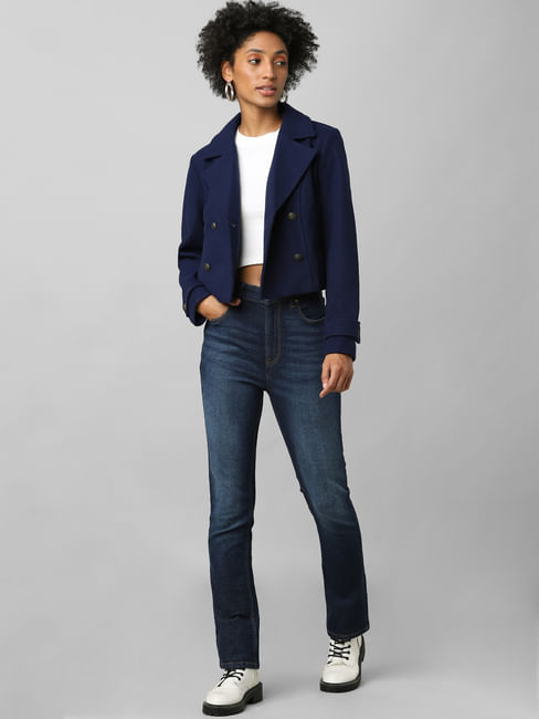 Navy Double Breasted Tailored Blazer
