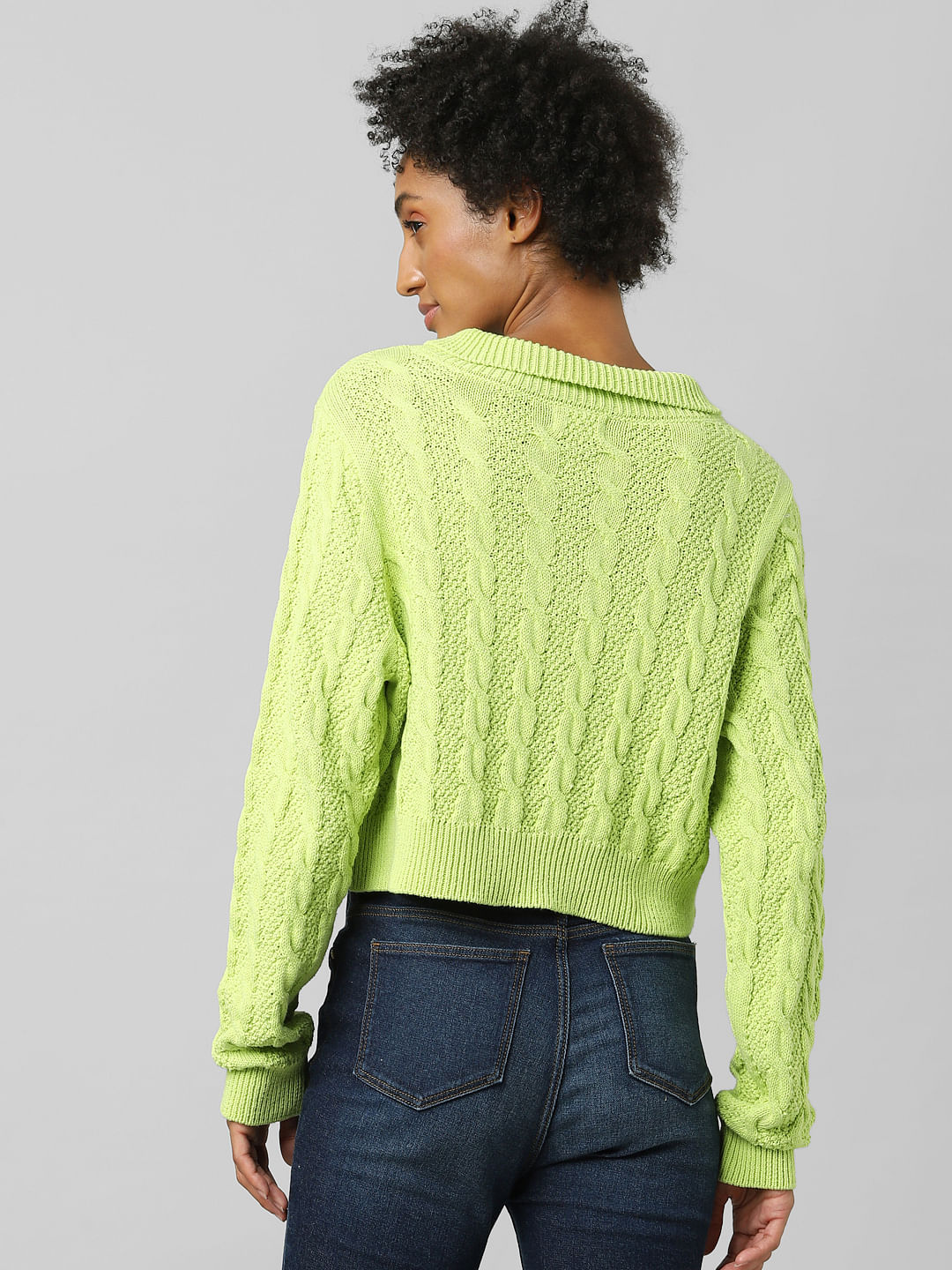 Cropped clearance neon sweater