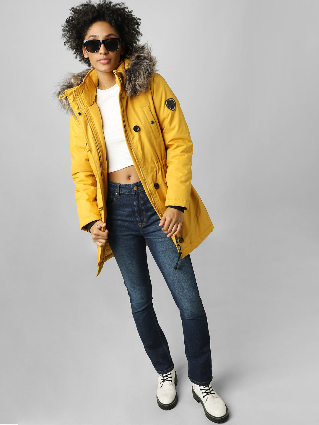 Yellow sales parka coats