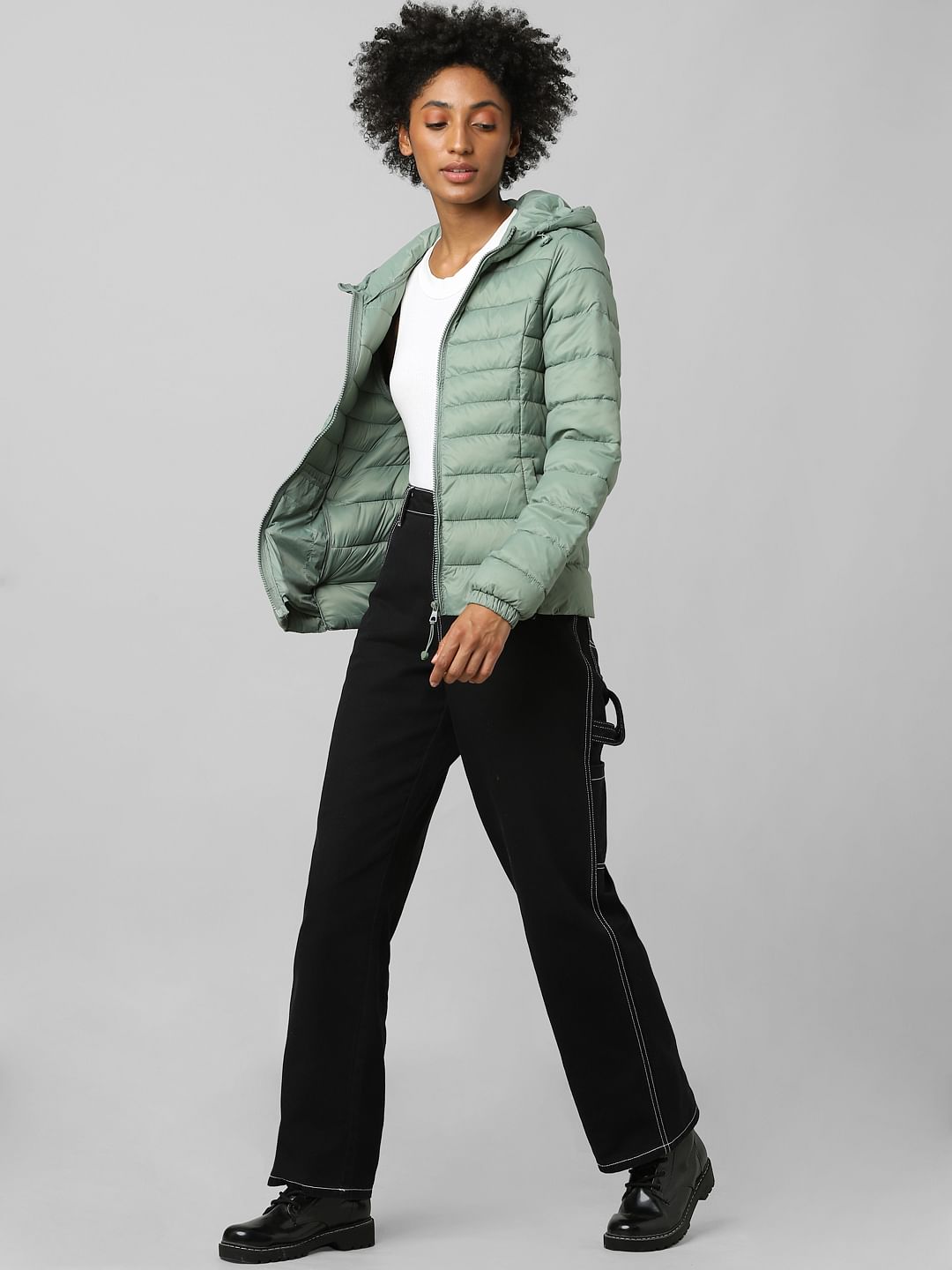 Green Quilted Puffer Jacket