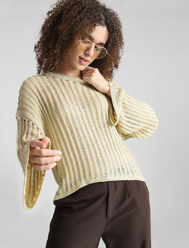 Beige Knitted Pullover