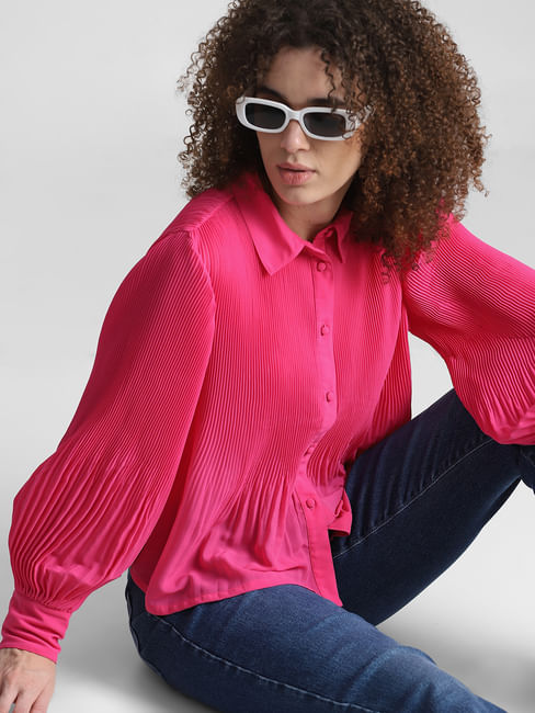Pink pliss   Full Sleeves Shirt