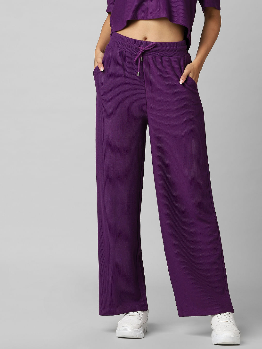 Buy Purple Trousers  Pants for Women by WUXI Online  Ajiocom