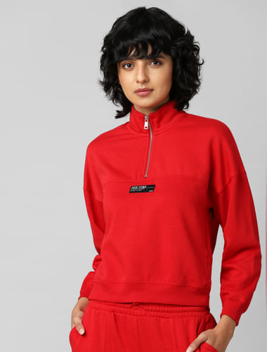 Red Zip-Top Co-ord Sweatshirt