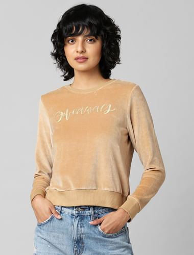 Brown Velvet Sweatshirt