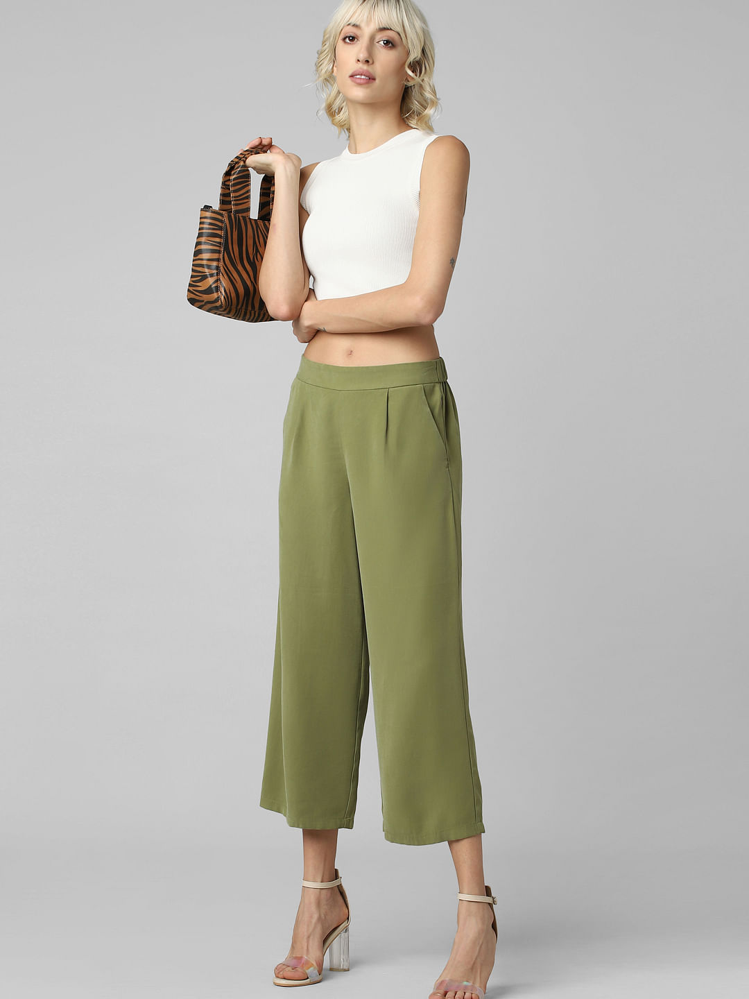 Buy Olive Brown Trousers  Pants for Women by ONLY Online  Ajiocom