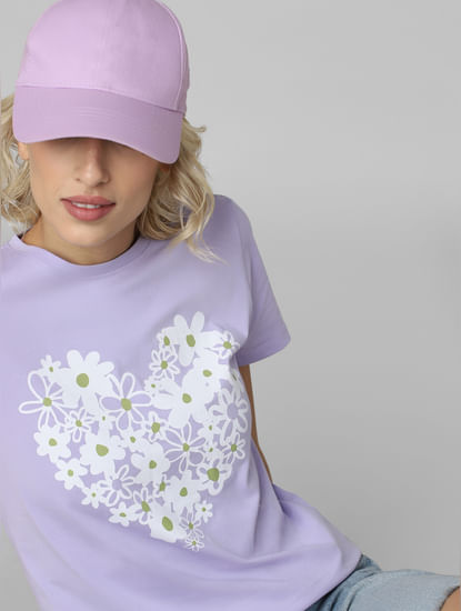 Lilac Floral Print T-shirt