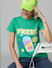 Green Typographic Print T-shirt