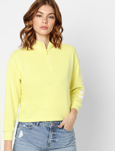 Yellow Cropped Sweatshirt