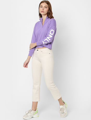 Lilac Cropped Sweatshirt