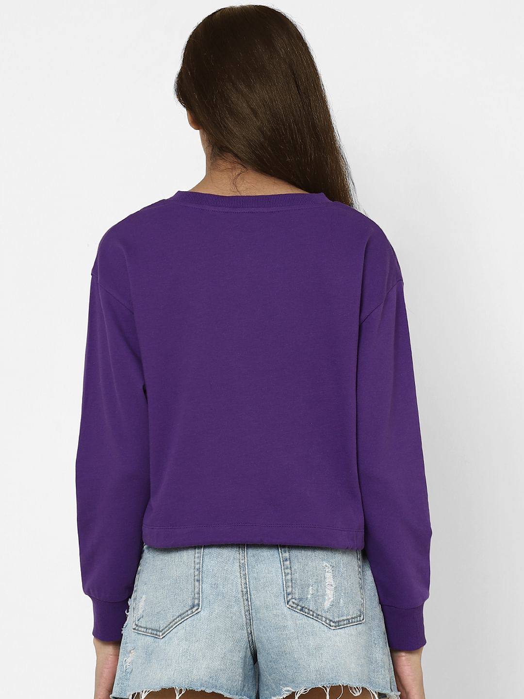 Purple on sale cropped sweatshirt