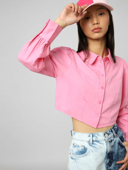 Pink Cropped Shirt