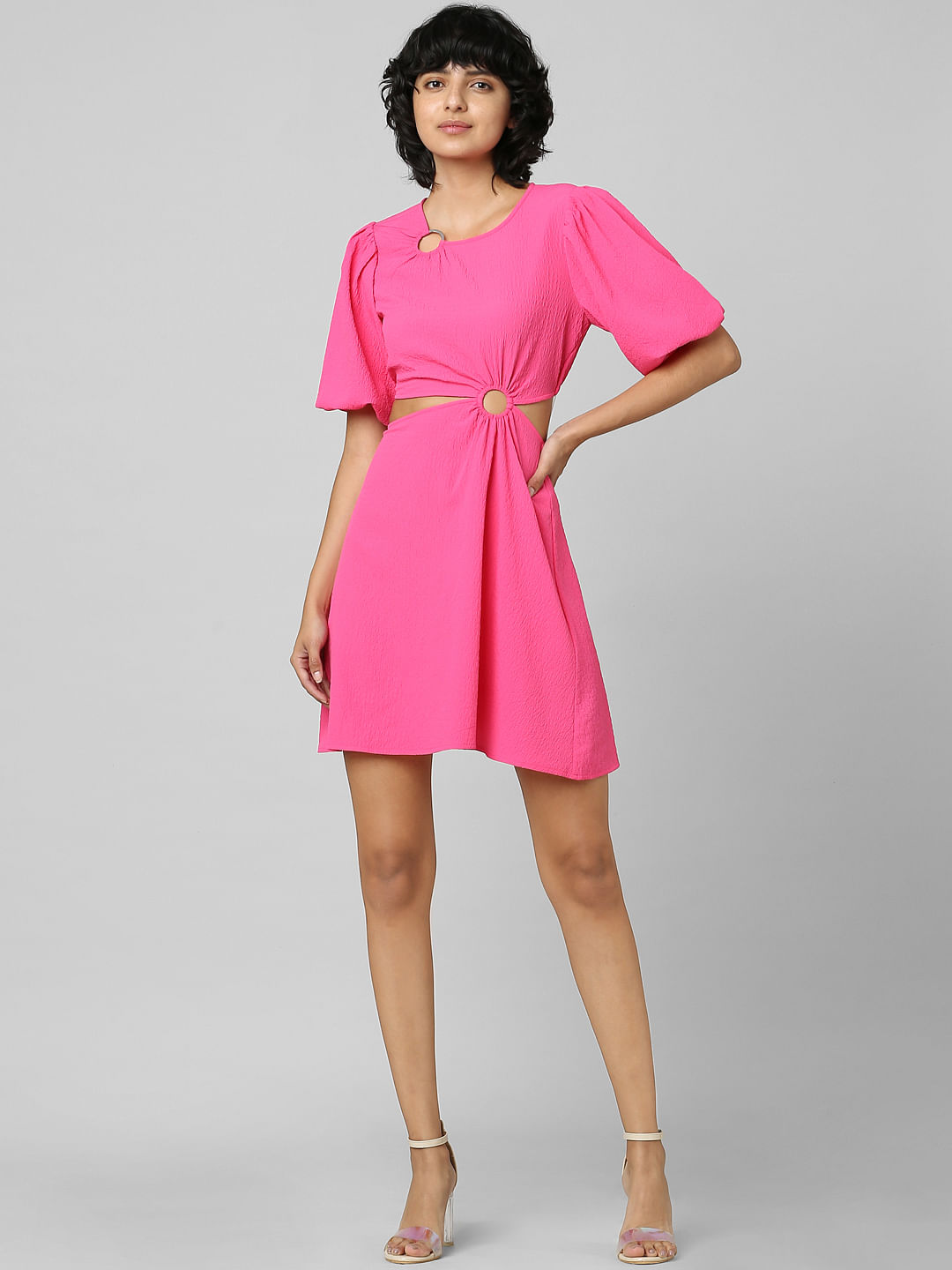 knotted fit & flare dress