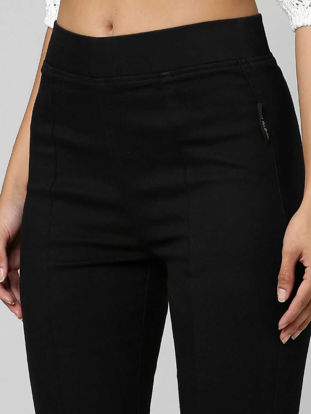 Black High Rise Flared Jeggings