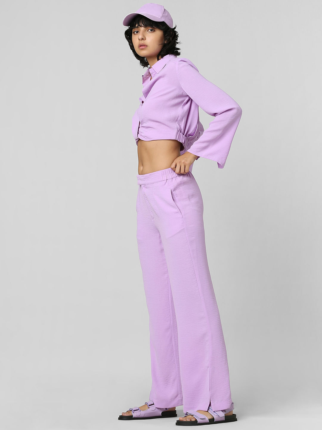 ZARA WOMAN New With Tag HIGH-WAISTED PANTS TROUSERS Lilac Purple XS 💜 |  eBay