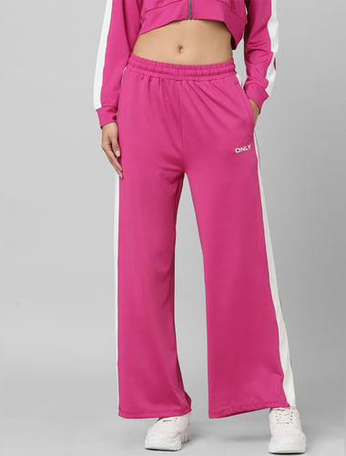 Pink High Rise Wide Leg Jersey CO-ORD Pant