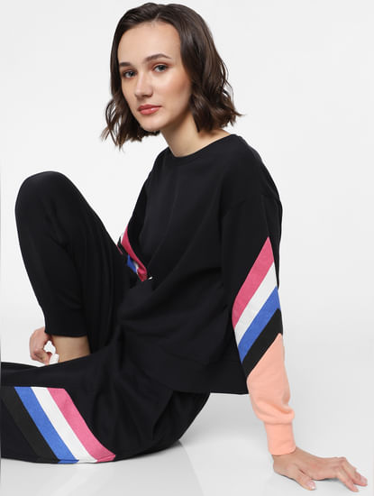Black Striped Sweatshirt
