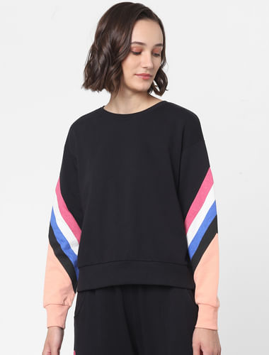 Black Striped Sweatshirt