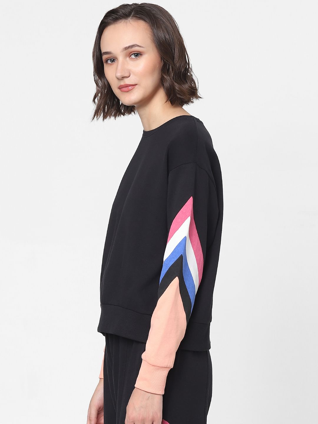 Black hotsell striped sweatshirt