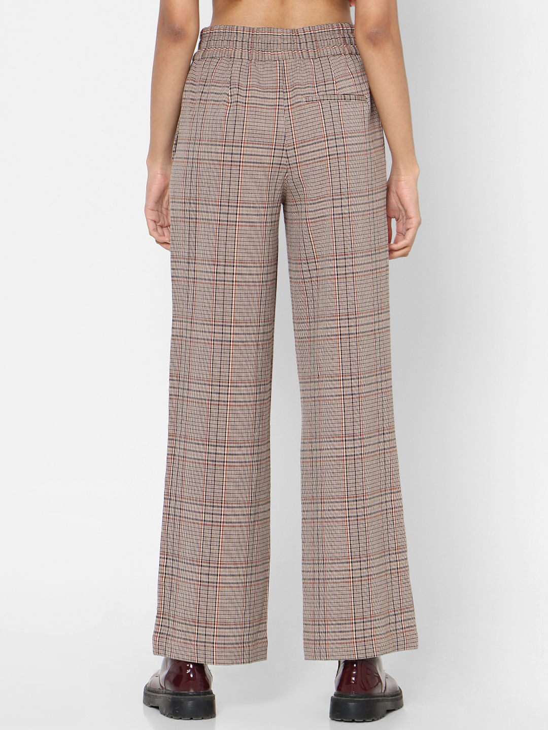 Buy Brown Check Flared Pants for Women  ONLY  242360801