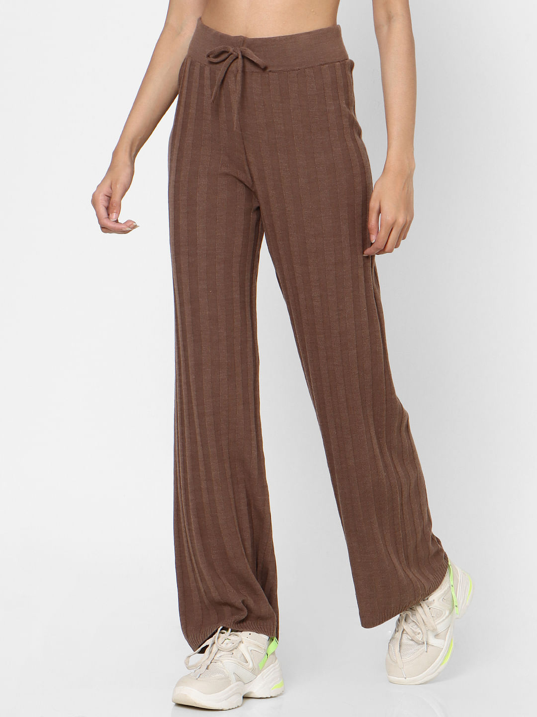 Buy Brown Striped Flared Pants for Women  ONLY  274487101