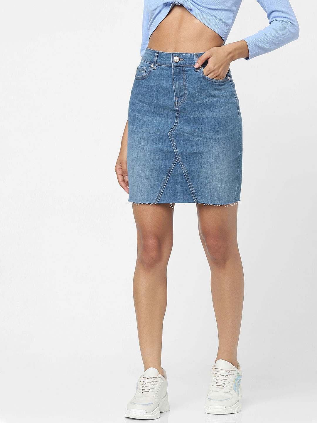 Kids Girl Casual Outfit Off Shoulder Denim Crop Top + Jeans Skirt Set  Clothes | Fruugo KR