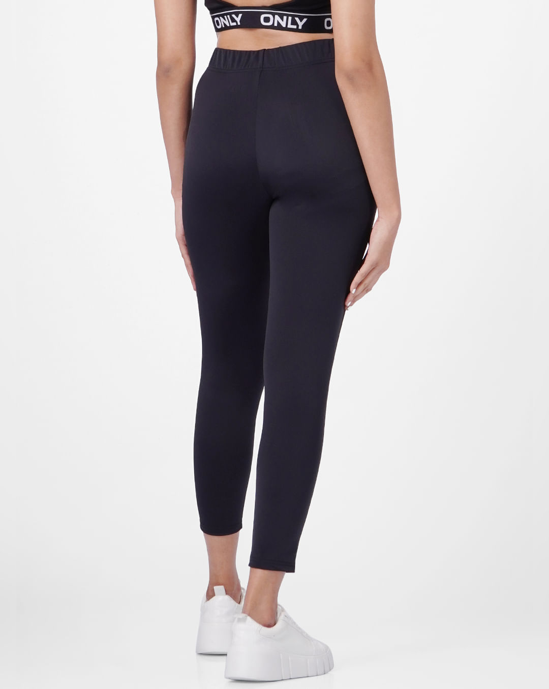 Buy Topshop women skinny fit solid leggings black Online