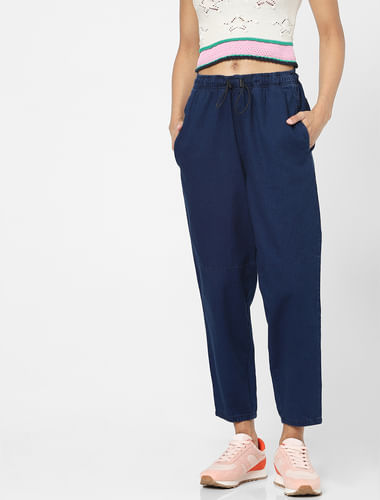 Blue High Rise Jogger Jeans