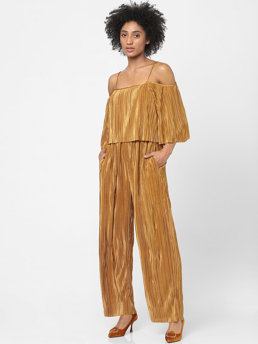 pleated jump suit