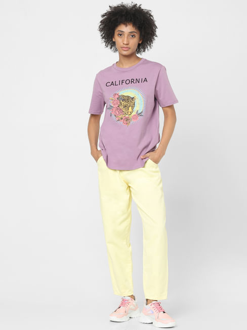 Lilac Purple Graphic Print T-shirt
