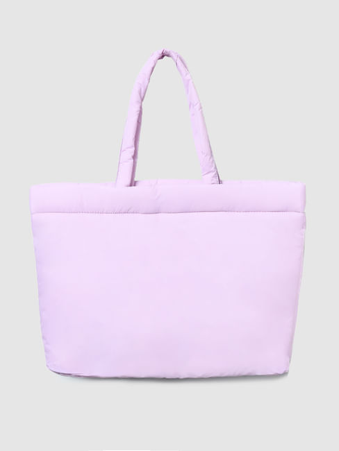 Purple Puffer Shopper Bag