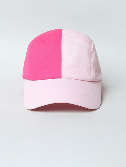 Pink Colourblocked Baseball Cap