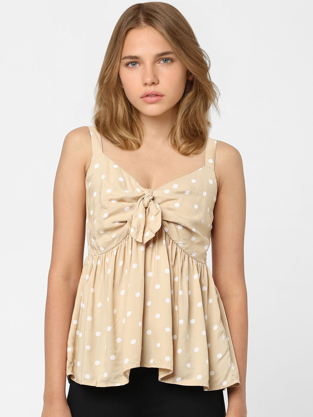 Beige polka hot sale dot top