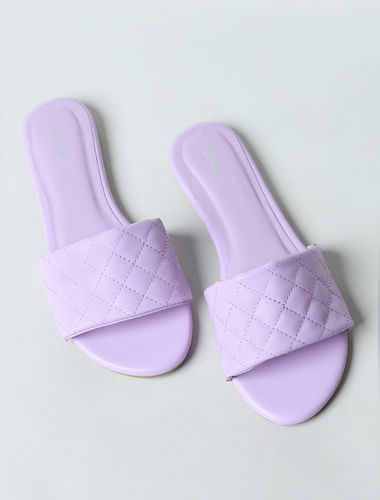 Purple Quilted Sandals