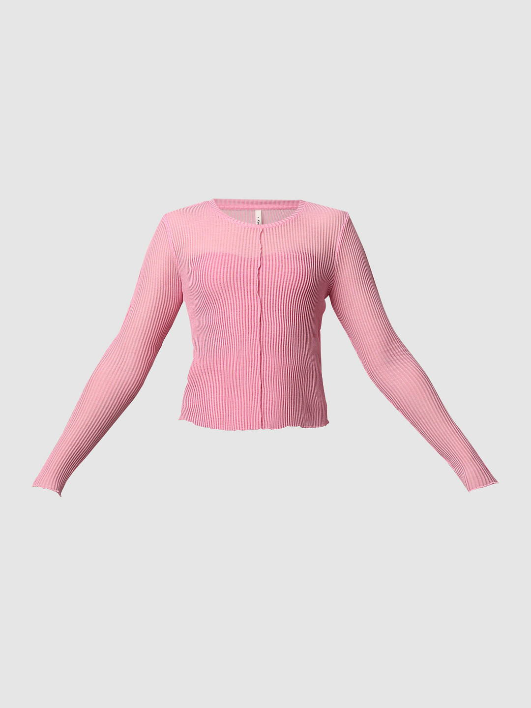 Pink Rib-Knit Top