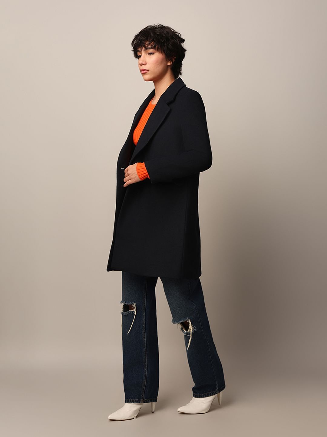 Loose long coat best sale