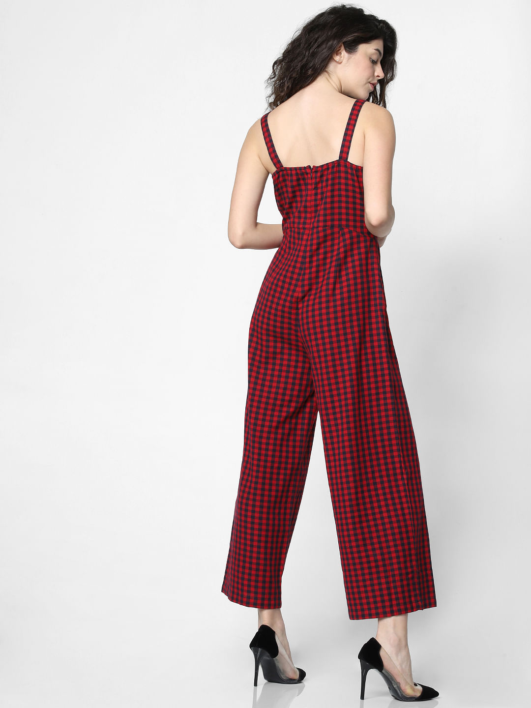 red check jumpsuit