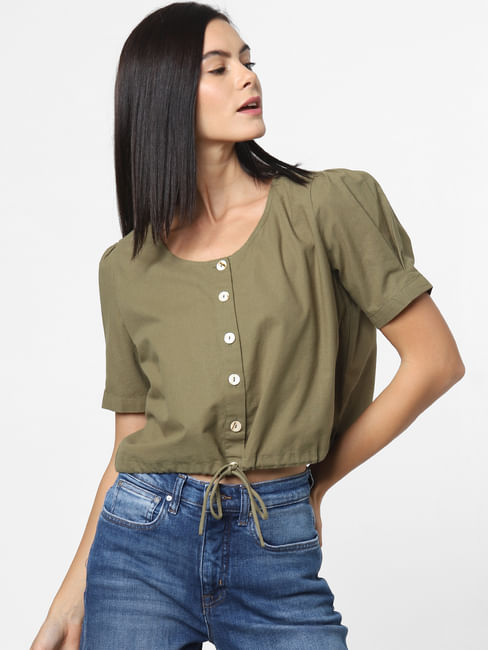 Green Cord Detail Top