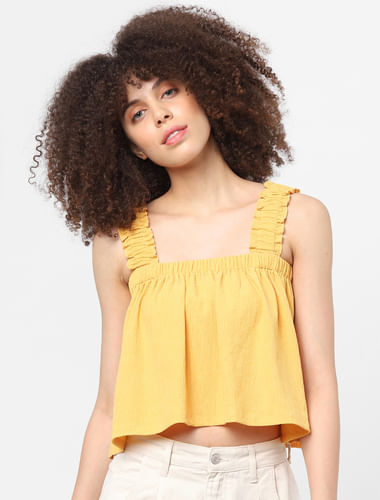 Yellow Strappy Crop Top