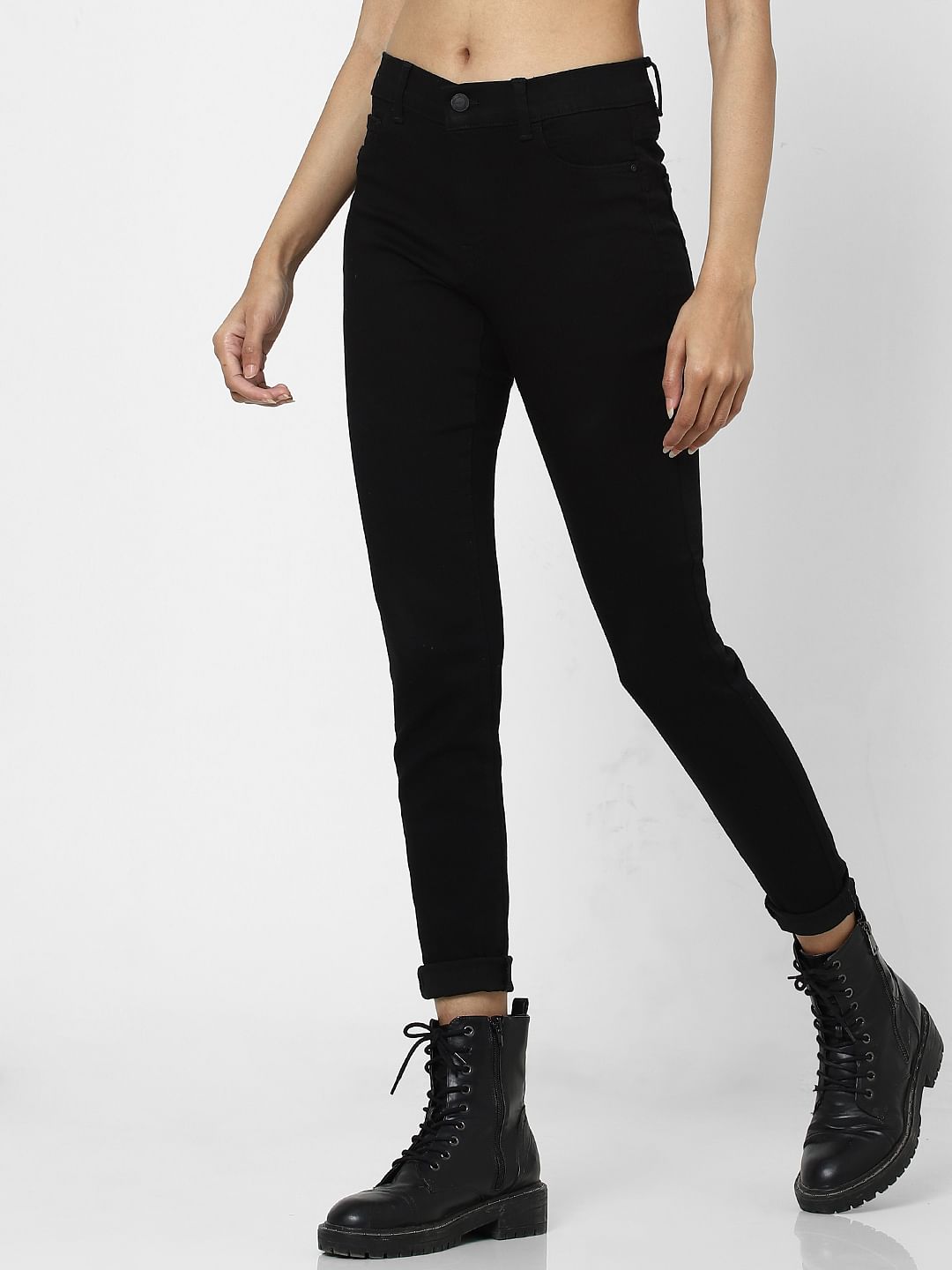 mid rise black jeggings