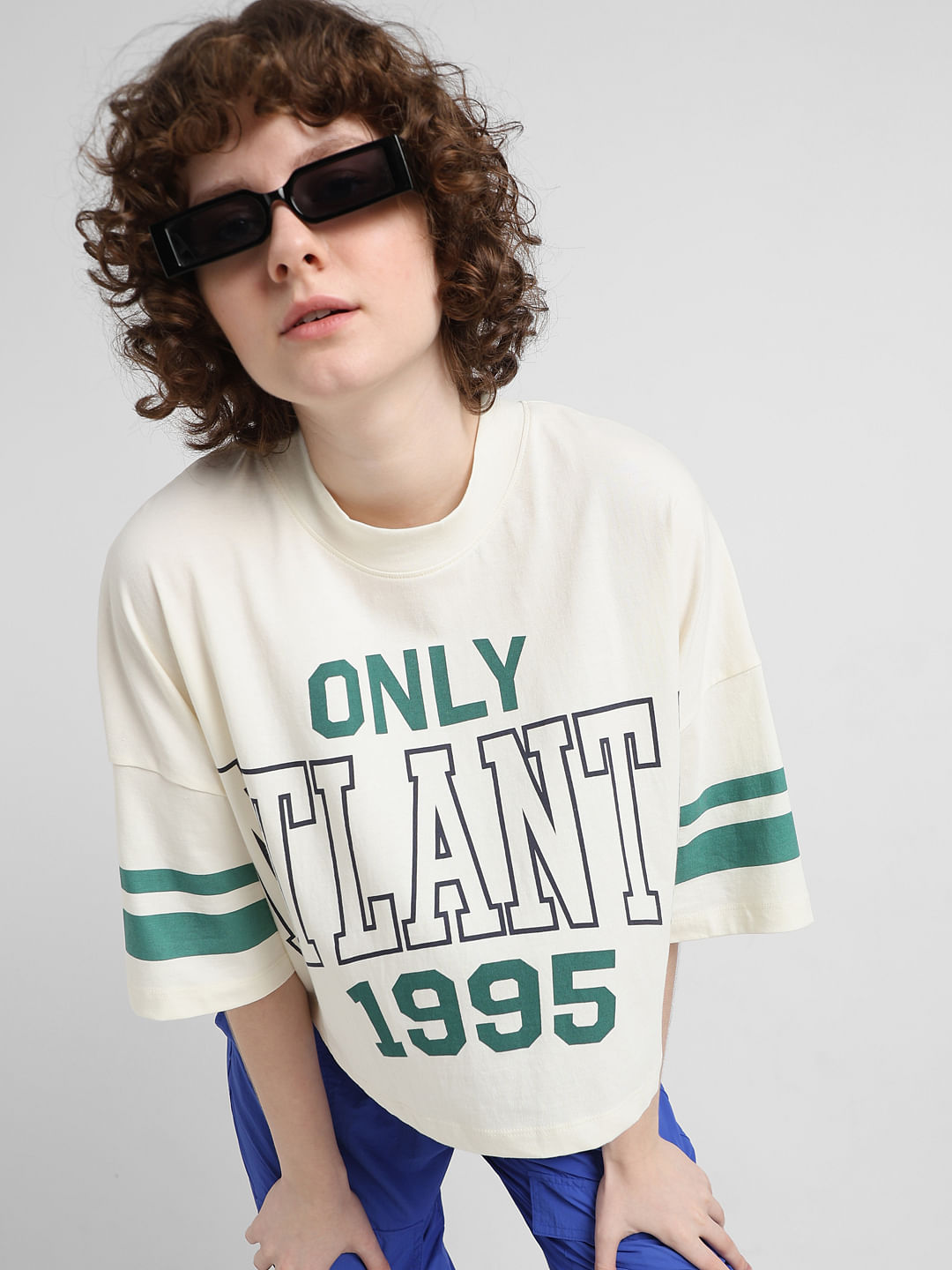 Off White Printed Oversized T shirt