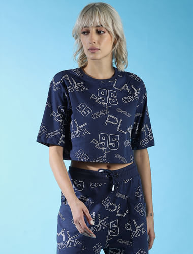 PLAY BLUE ALL OVER PRINT CO-ORD SWEATSHIRT