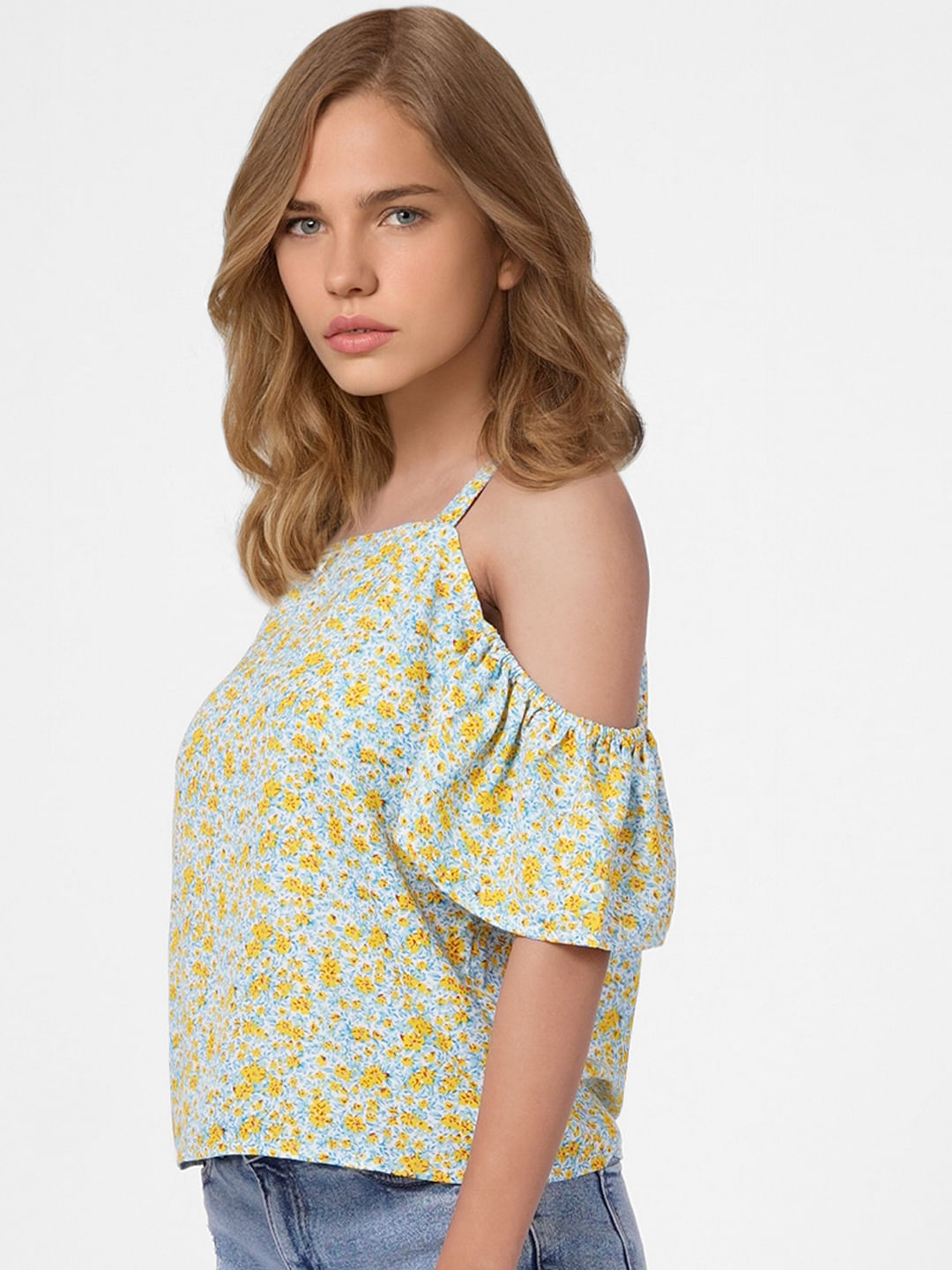 Yellow cheap floral top