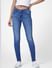 Blue Mid Rise Distressed Skinny Jeans
