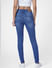 Blue Mid Rise Distressed Skinny Jeans