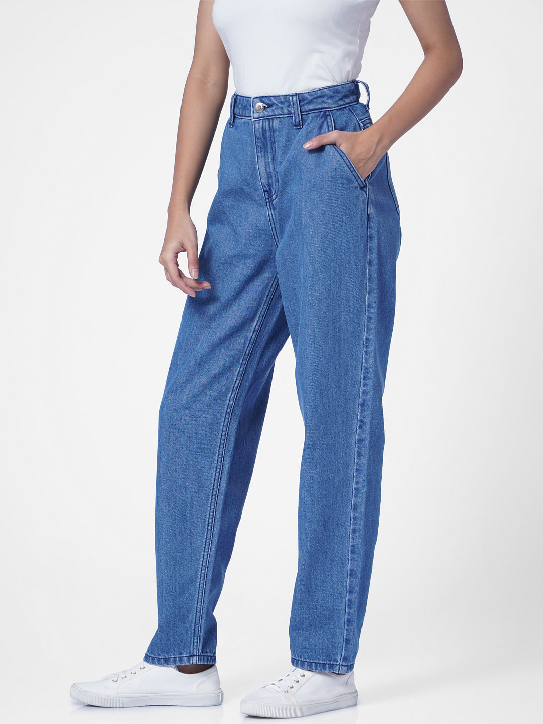 High waisted hot sale boyfriend jeans cheap