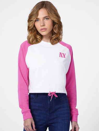 Pink Colourblocked Sweatshirt