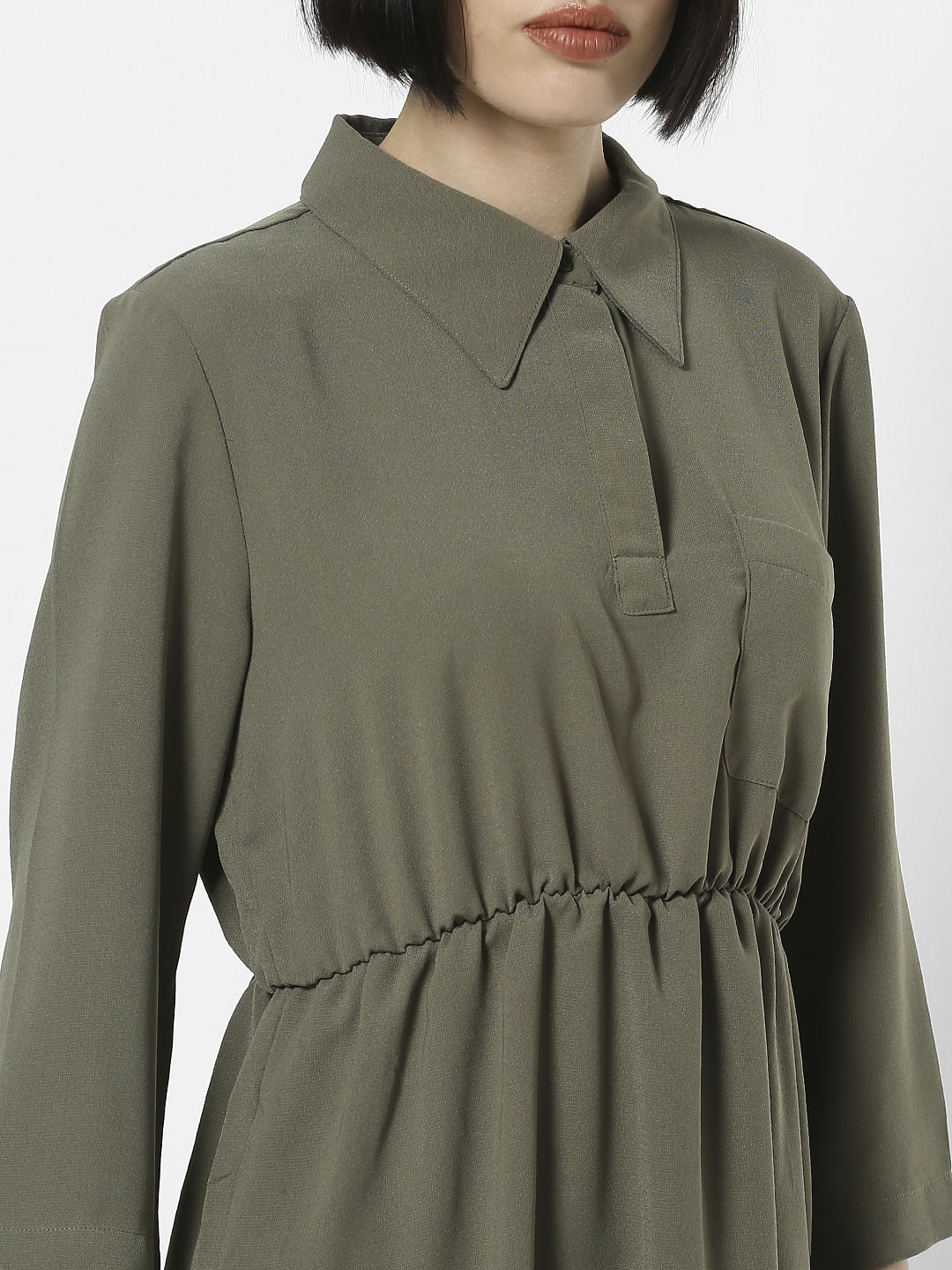 olive green tshirt dress